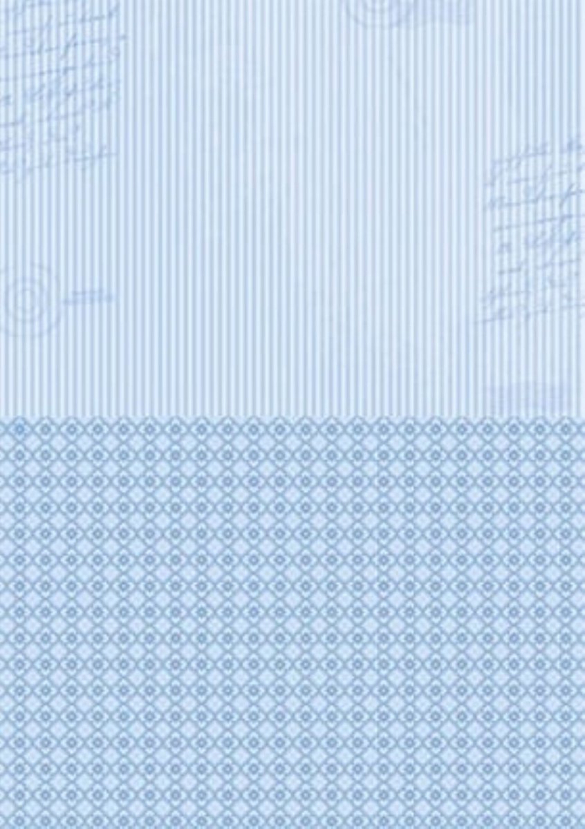 NEVA014 Nellie Snellen Background decoupage sheet A4 - 5 achtergrondvellen dubbelzijdig neutraal - gestreept beige blauw - stripes blue - papier streep